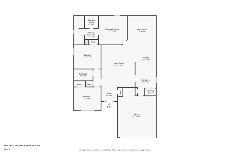 2,215/Mo, 1434 Welch Ridge Ter Apopka, FL 32712 Floor Plan View