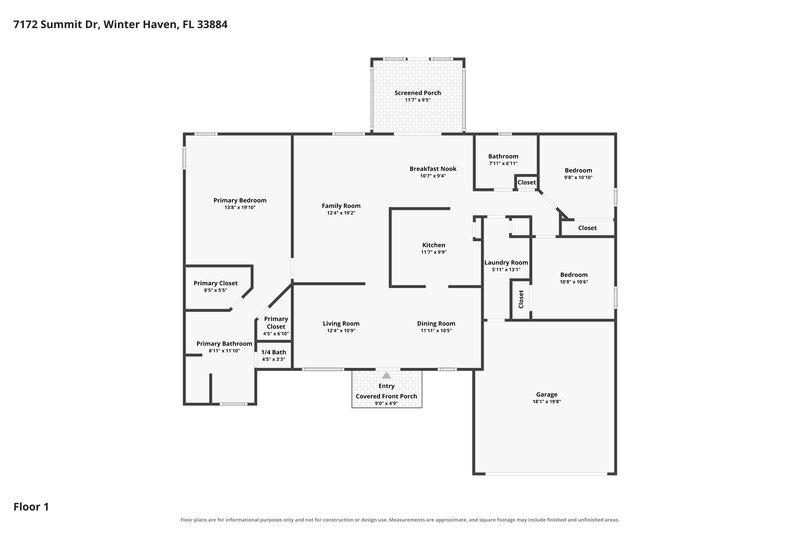 1,860/Mo, 7172 Summit Dr Winter Haven, FL 33884 Floor Plan View