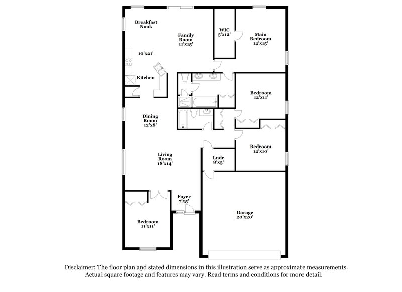 2,410/Mo, 14620 Kristenright Lane Orlando, FL 32826 Floor Plan View