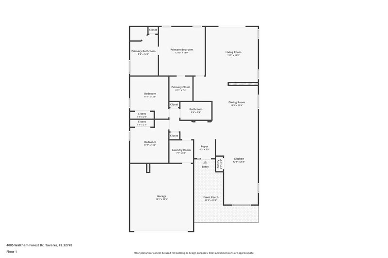 2,015/Mo, 4085 Waltham Forest Dr Tavares, FL 32778 Floor Plan View