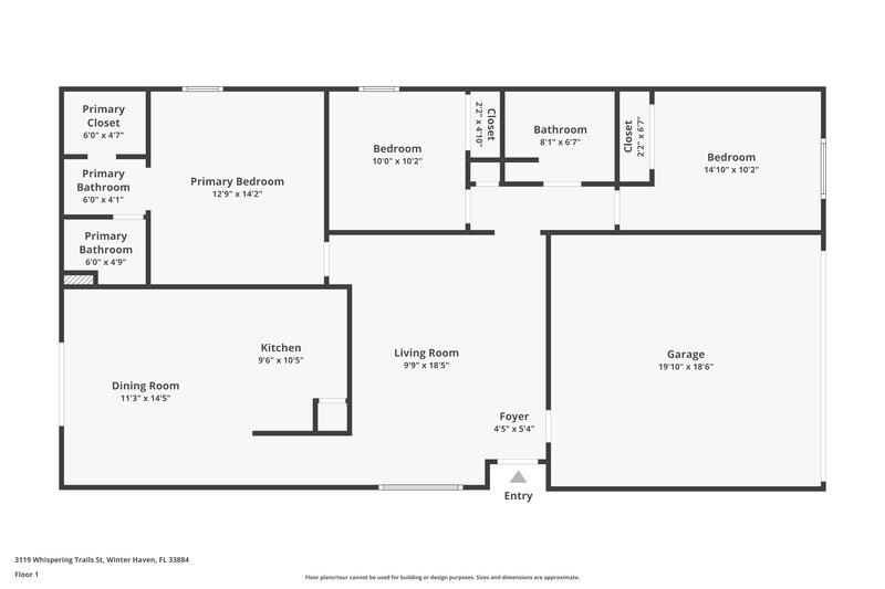 1,645/Mo, 3119 Whispering Trails St Winter Haven, FL 33884 Floor Plan View
