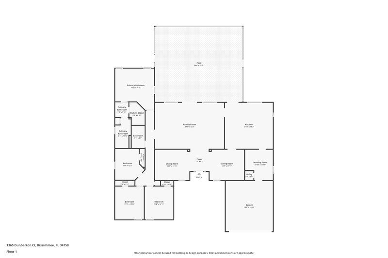 2,325/Mo, 1365 Dunbarton Ct Kissimmee, FL 34758 Floor Plan View