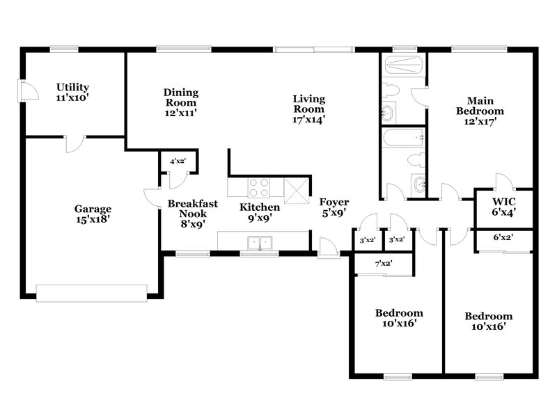 2,190/Mo, 12013 Agana St Orlando, FL 32837 Floor Plan View