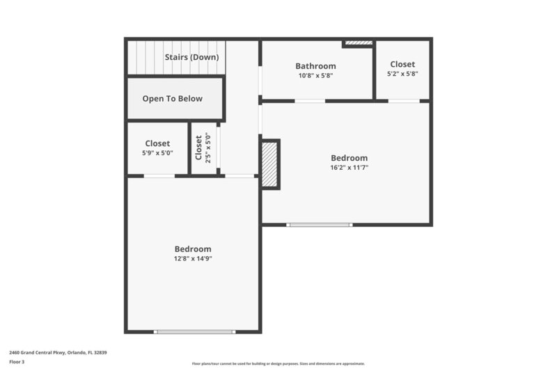 0/Mo, 2460 Grand Central Pkwy Apt 9 Orlando, FL 32839 Floorplan View 3