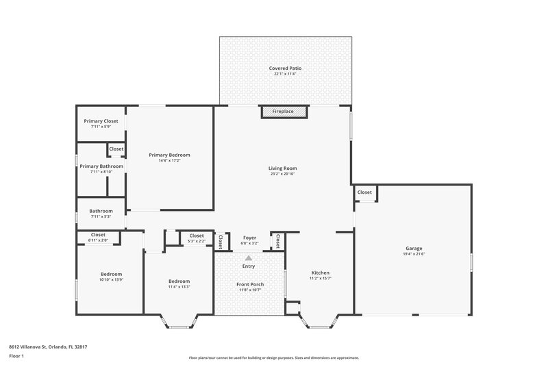 2,230/Mo, 8612 Villa Nova St Orlando, FL 32817 Floor Plan View