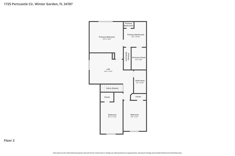 2,430/Mo, 1725 Portcastle Cir Winter Garden, FL 34787 Floor Plan View 2