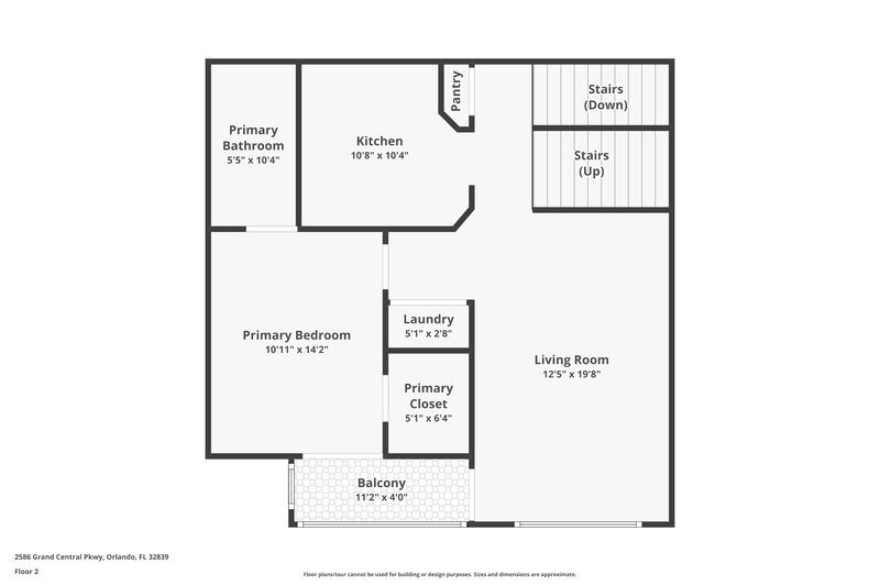 0/Mo, 2586 Grand Central Pkwy Apt 9 Orlando, FL 32839 Floorplan View 2