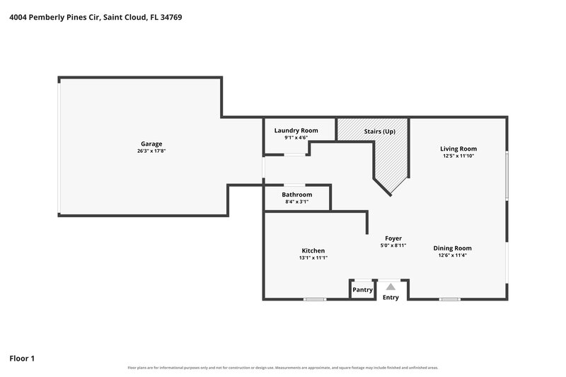 2,240/Mo, 4004 Pemberly Pines Cir Saint Cloud, FL 34769 Floor Plan View