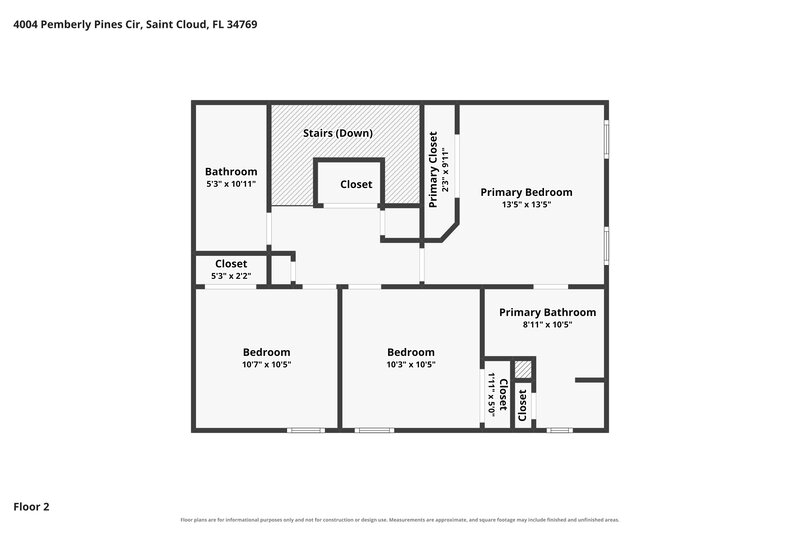 2,240/Mo, 4004 Pemberly Pines Cir Saint Cloud, FL 34769 Floor Plan View 2