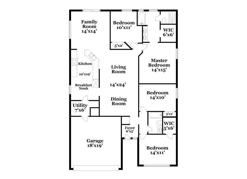 2,480/Mo, 2959 Elbib Dr Saint Cloud, FL 34772 Floor Plan View