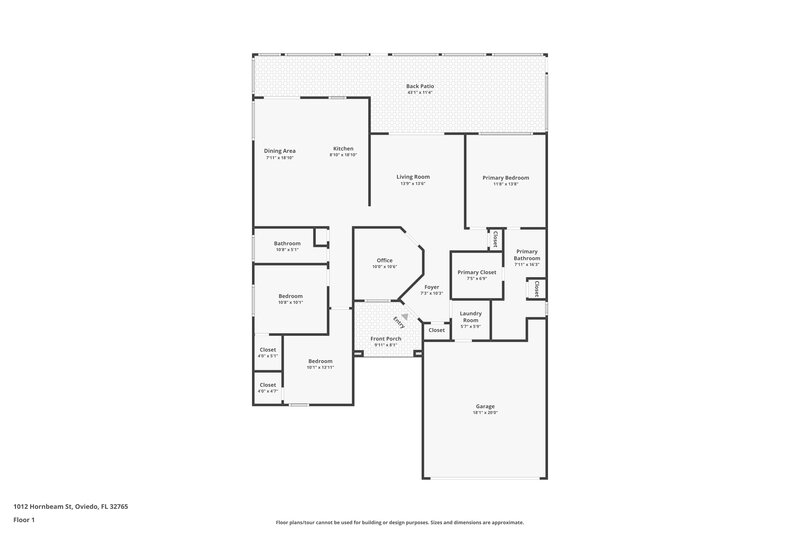 2,290/Mo, 1012 Hornbeam St Oviedo, FL 32765 Floor Plan View