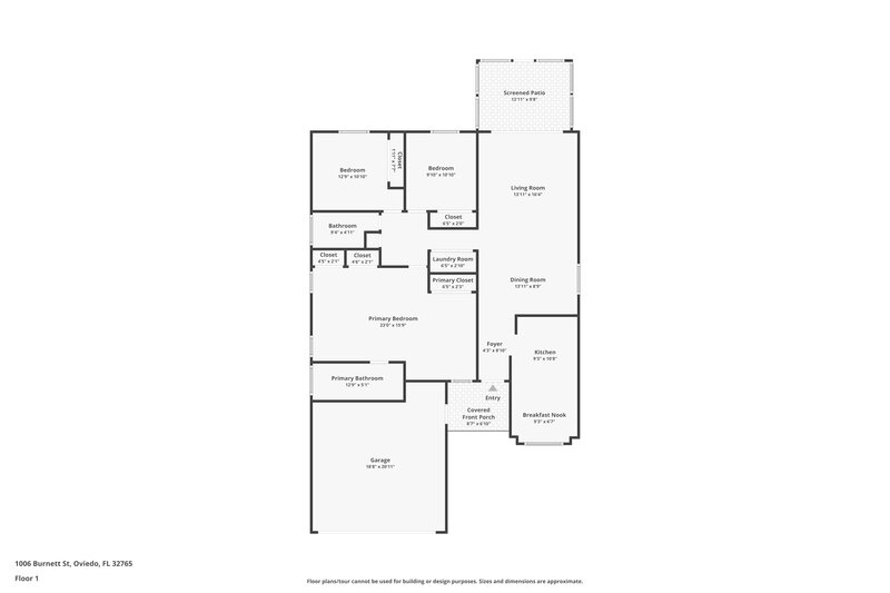 2,265/Mo, 1006 Burnett St Oviedo, FL 32765 Floor Plan View