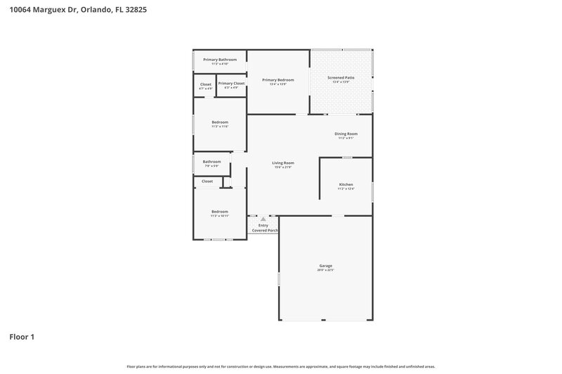 0/Mo, 10064 Marguex Dr Orlando, FL 32825 Floor Plan View