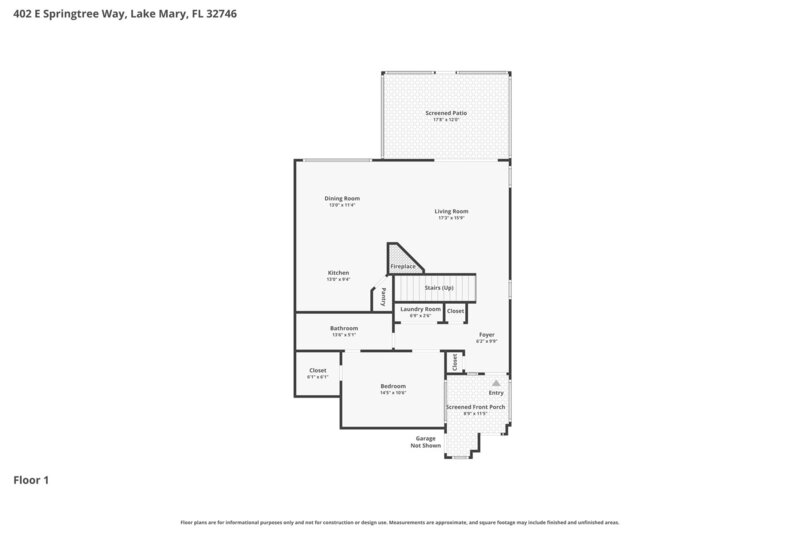 2,205/Mo, 402 E Springtree Way Lake Mary, FL 32746 Floorplan View
