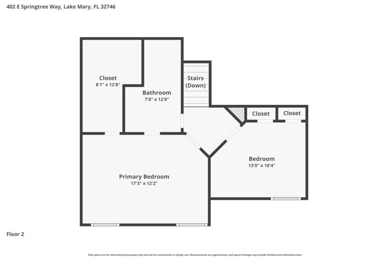 2,205/Mo, 402 E Springtree Way Lake Mary, FL 32746 Floorplan View 2