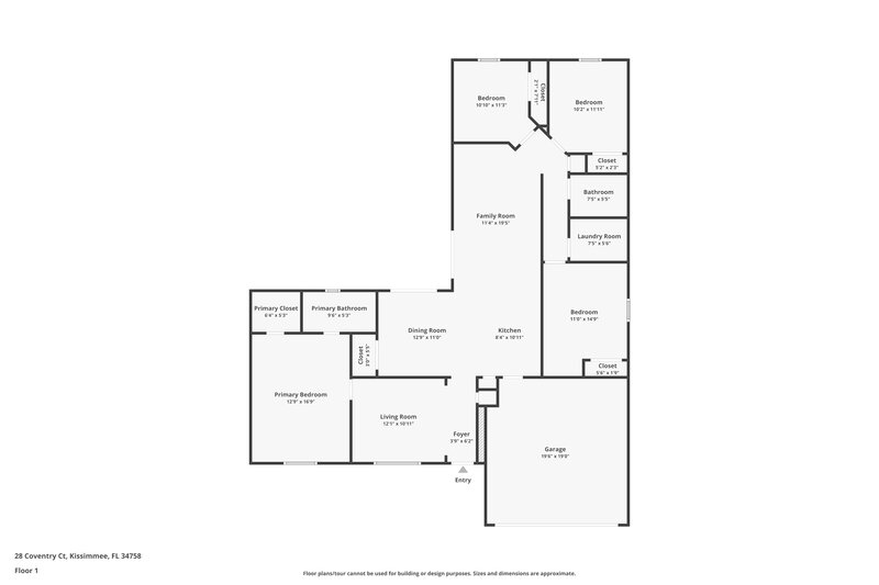 1,675/Mo, 28 Coventry Ct Kissimmee, FL 34758 Floor Plan View