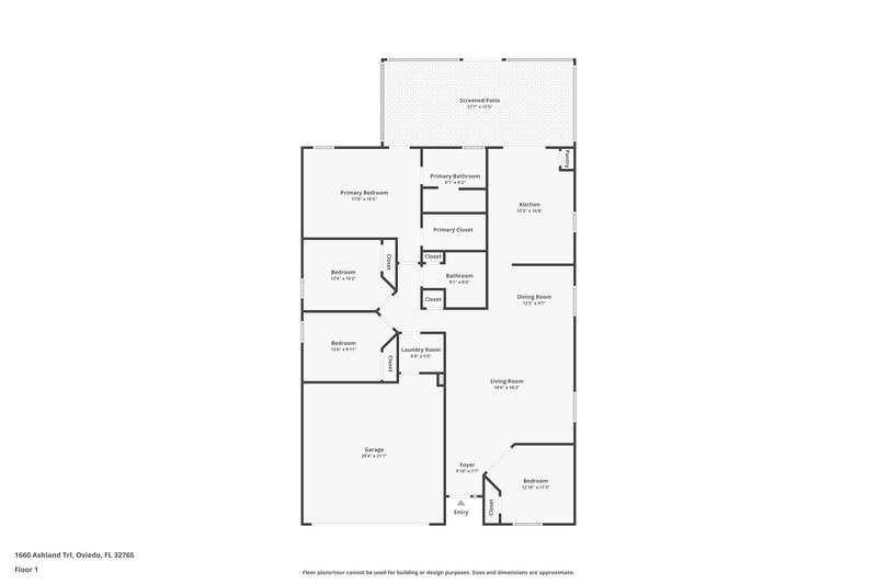 2,780/Mo, 1660 Ashland Trl Oviedo, FL 32765 Floor Plan View
