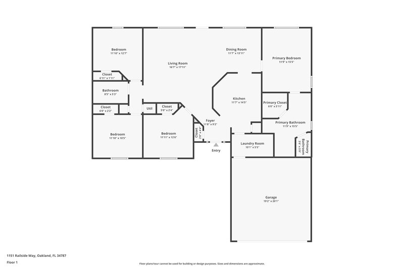 2,530/Mo, 1151 Railside Way Oakland, FL 34787 Floor Plan View