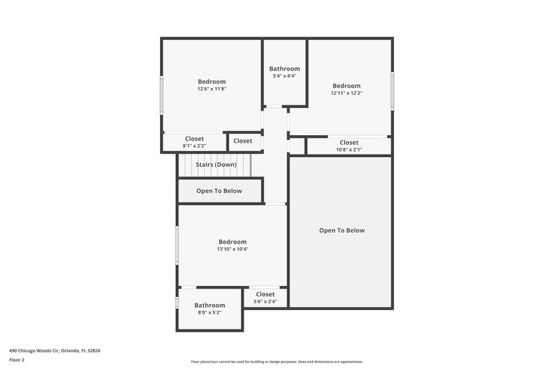 2,340/Mo, 490 Chicago Woods Cir Orlando, FL 32824 Floor Plan View 2