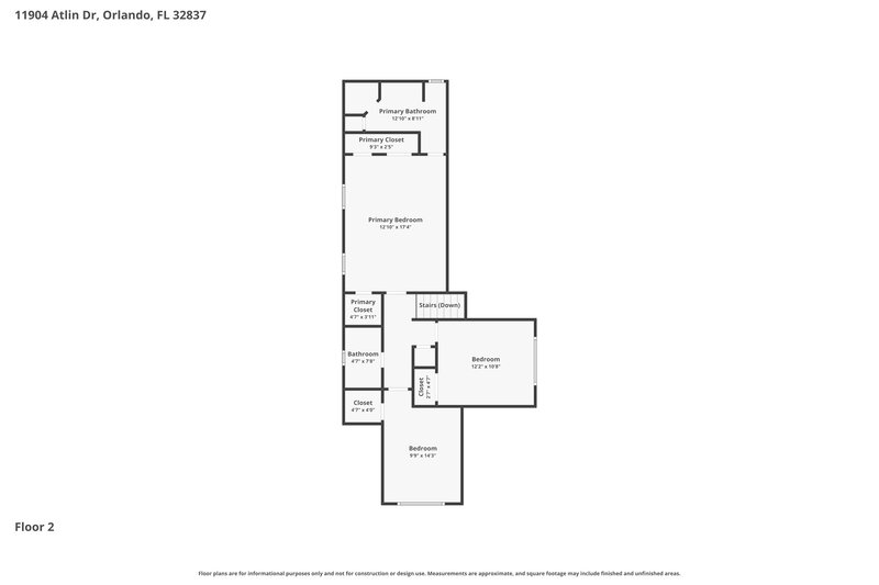 2,510/Mo, 11904 Atlin Dr Orlando, FL 32837 Floor Plan View 2