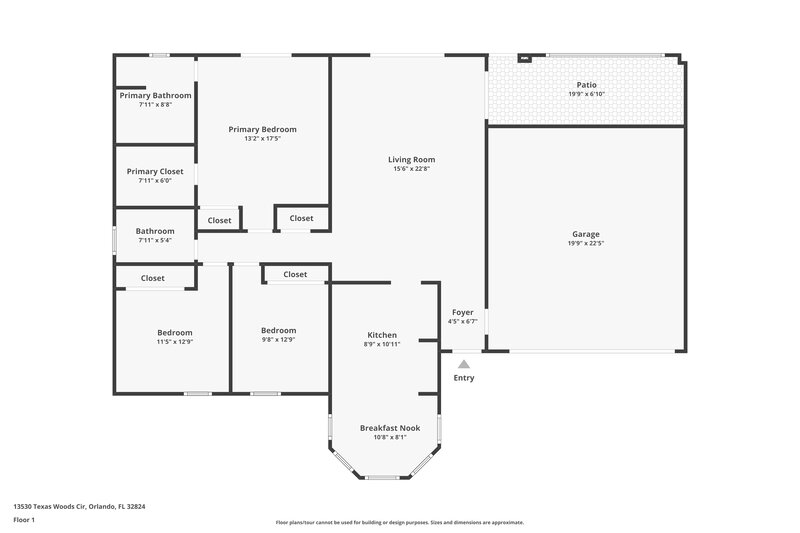 2,335/Mo, 13530 Texas Woods Cir Orlando, FL 32824 Floor Plan View