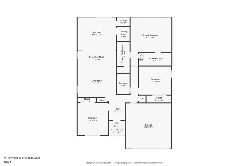 2,260/Mo, 15640 Perdido Dr Orlando, FL 32828 Floor Plan View