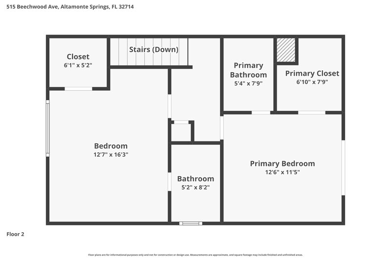 1,825/Mo, 515 Beechwood Ave Altamonte Springs, FL 32714 Floor Plan View 2