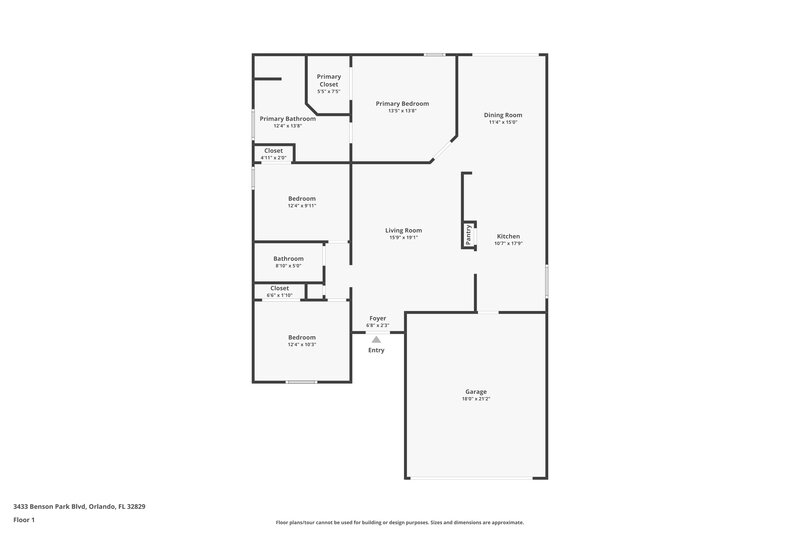 2,320/Mo, 3433 Benson Park Blvd Orlando, FL 32829 Floor Plan View
