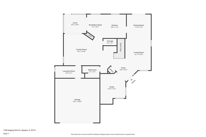 2,365/Mo, 1738 Singing Palm Dr Apopka, FL 32712 Floor Plan View