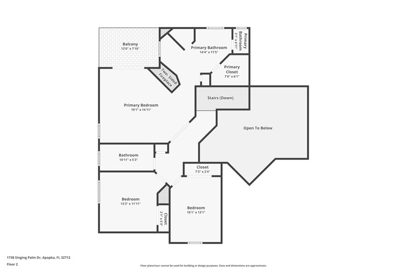 2,365/Mo, 1738 Singing Palm Dr Apopka, FL 32712 Floor Plan View 2