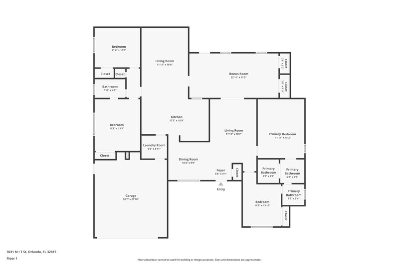 2,740/Mo, 3031 Mit St Orlando, FL 32817 Floor Plan View