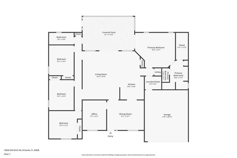 2,560/Mo, 13836 Old Dock Rd Orlando, FL 32828 Floor Plan View
