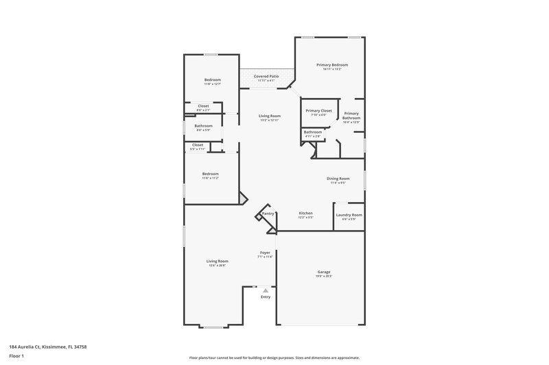 1,640/Mo, 184 Aurelia Ct Kissimmee, FL 34758 Floor Plan View