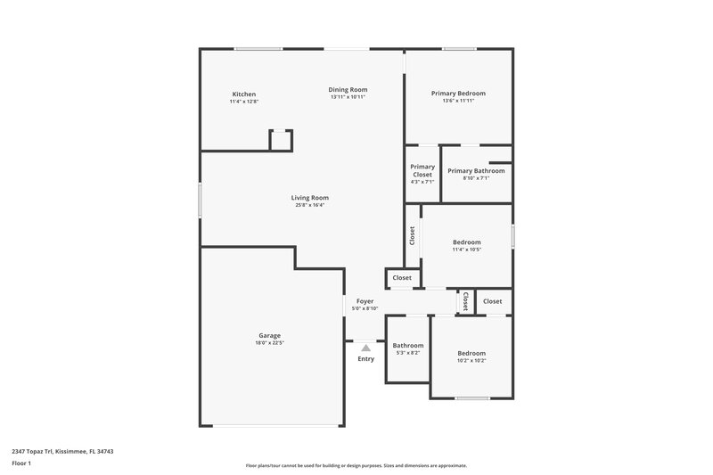 2,710/Mo, 2347 Topaz Trl Kissimmee, FL 34743 Floor Plan View