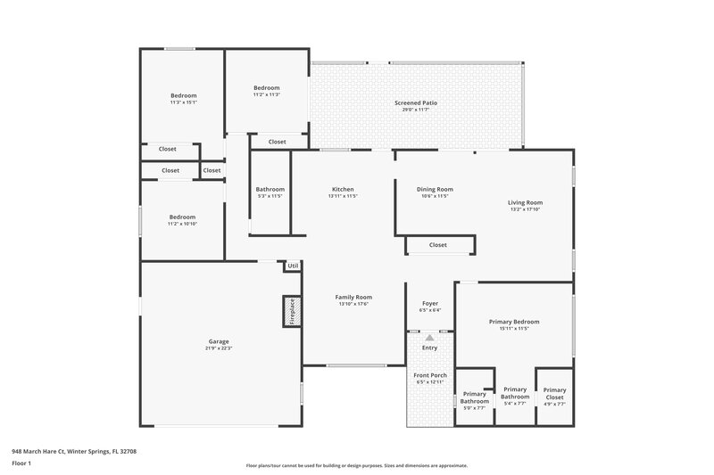 2,575/Mo, 948 March Hare Ct Winter Springs, FL 32708 Floor Plan View