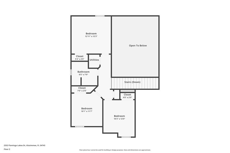 2,420/Mo, 2332 Flamingo Lakes Dr Kissimmee, FL 34743 Floor Plan View 2