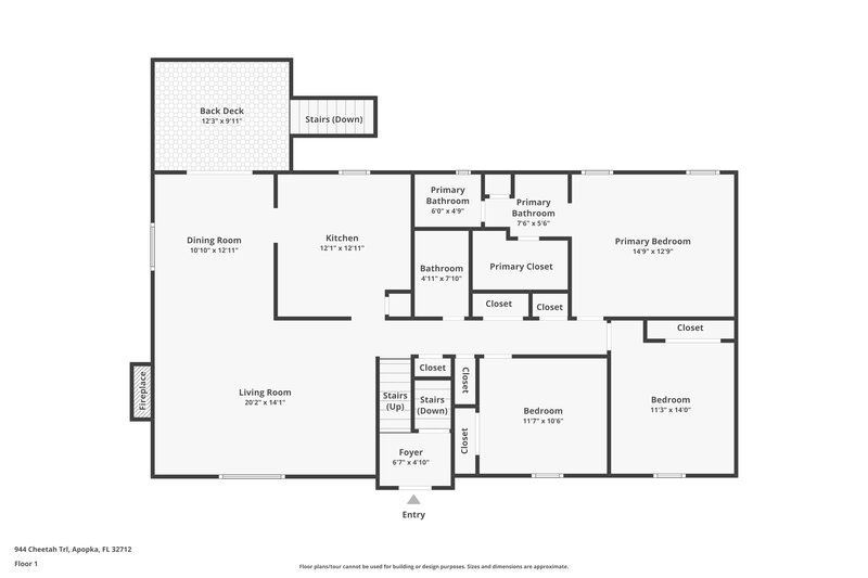 3,110/Mo, 944 Cheetah Trl Apopka, FL 32712 Floor Plan View