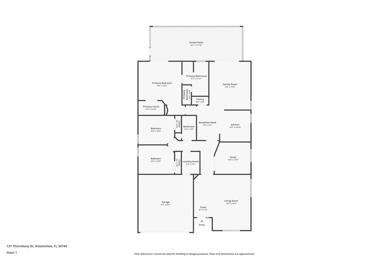 3,260/Mo, 137 Thornbury Dr Kissimmee, FL 34744 Floor Plan View