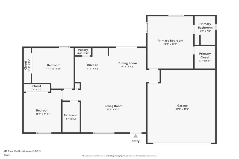 2,100/Mo, 427 Trade Wind Dr Minneola, FL 34715 Floor Plan View