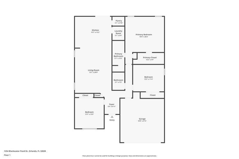 3,570/Mo, 1254 Blackwater Pond Dr Orlando, FL 32828 Floor Plan View