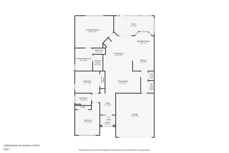 2,275/Mo, 15308 Markham Dr Clermont, FL 34714 Floor Plan View