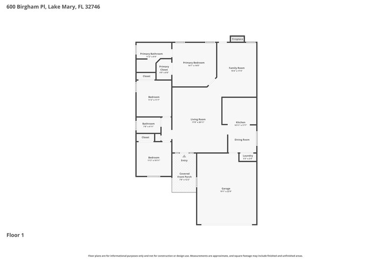 2,490/Mo, 600 Birgham Pl Lake Mary, FL 32746 Floor Plan View