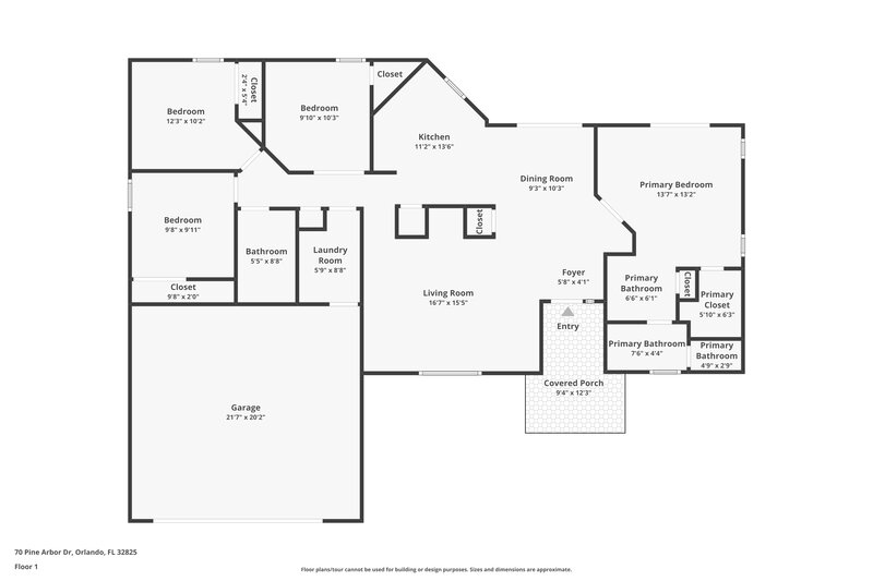 2,285/Mo, 70 Pine Arbor Dr Orlando, FL 32825 Floor Plan View