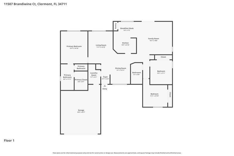 2,600/Mo, 11507 Brandiwine Ct Clermont, FL 34711 Floor Plan View