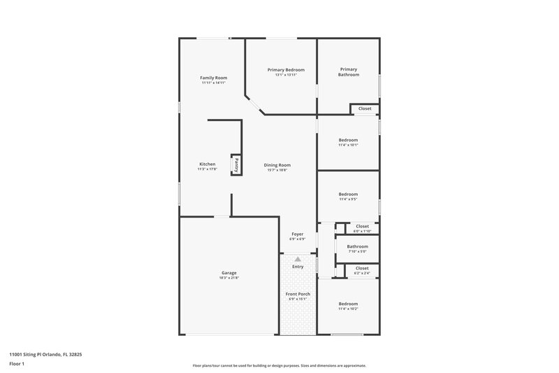 2,495/Mo, 11001 Siting Pl Orlando, FL 32825 Floor Plan View