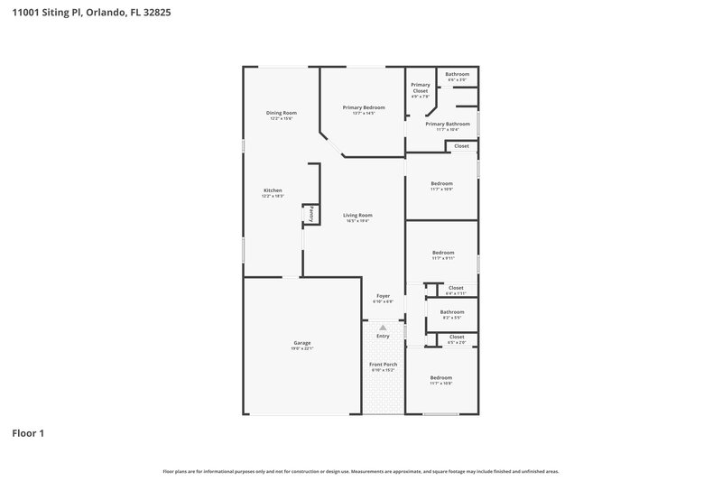 2,690/Mo, 11001 Siting Pl Orlando, FL 32825 Floor Plan View