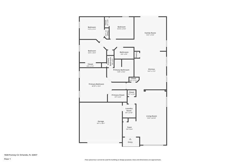 2,435/Mo, 1828 Putney Cir Orlando, FL 32837 Floor Plan View