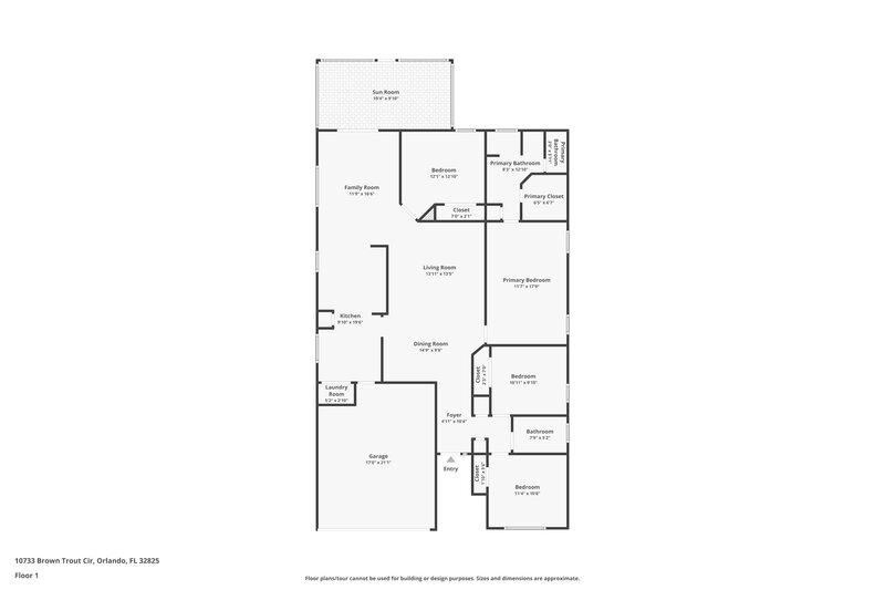 2,420/Mo, 10733 Brown Trout Cir Orlando, FL 32825 Floor Plan View