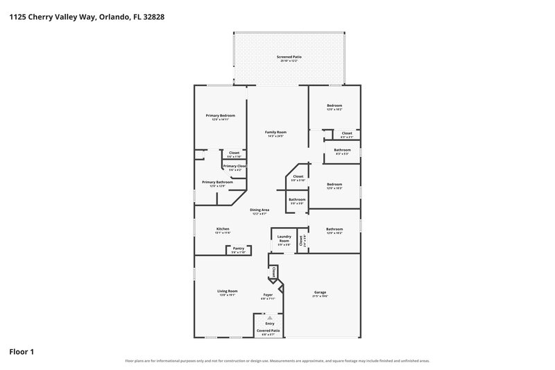 2,730/Mo, 1125 Cherry Valley Way Orlando, FL 32828 Floor Plan View