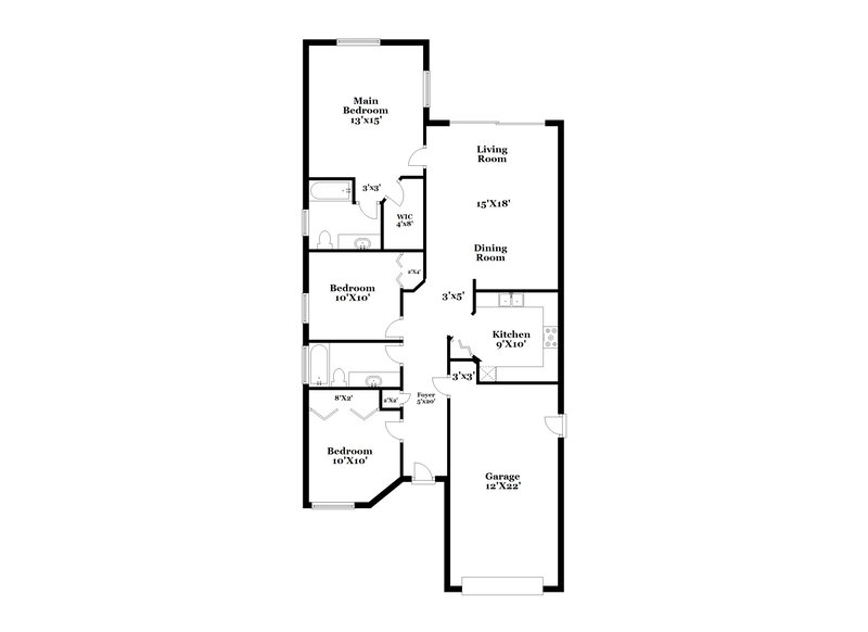 1,820/Mo, 13083 Odyssey Lake Way Orlando, FL 32826 Floor Plan View